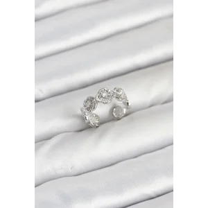 Pirinç Gümüş Renk Yonca Model Kadın Yüzük