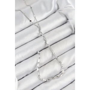 Pirinç Zirkon Taşlı Model Gümüş Renk Y Kolye