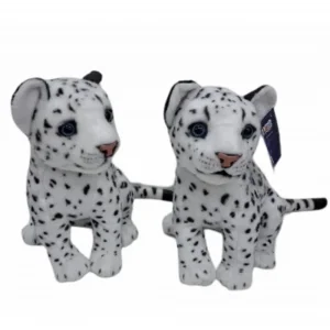 PL50135 25 CM OTURAN KÜÇÜK BEYAZ LEOPAR-HLY