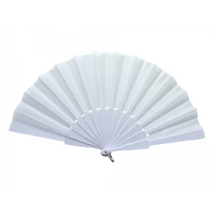 Plastik Düz Kumaş Yelpaze 12li Beyaz