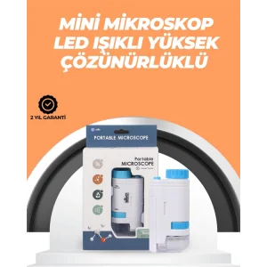 Portatif El Mikroskop – LED Işıklı, Aynı Anda Net Odaklama
