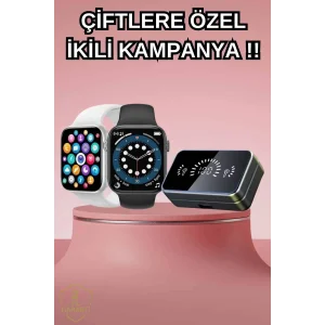 Powerbank Bluetooth Kulaklık Ve Yeni Model Akıllı Saat Seti ANC Özelliği Dokunamatik