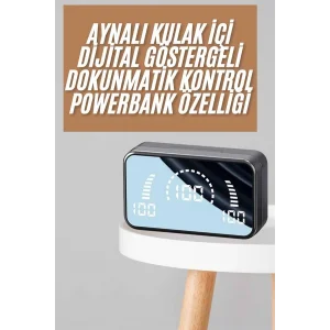 Powerbankli Bluetooth Kulaklık Yüksek Ses Aynalı Çift Dijital Gösterge Ekranı