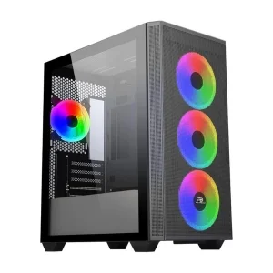 PowerBoost PB-P2252BB USB 3.0 Mesh Siyah 4x Ring ARGB Fanlı Mid Tower Gaming Kasa