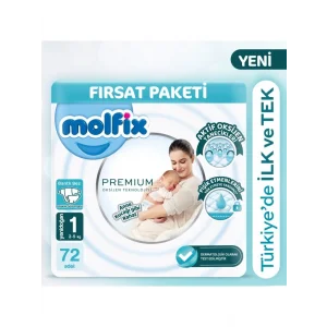 Premium Bebek Bezi Fırsat Paketi 1 Beden 2-5 Kg 72 Adet