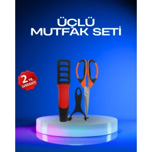 Profesyonel Mutfak Makas Seti –  Kesim Makası + Soyacak + Bileyici