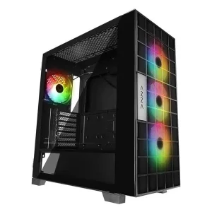 RAMPAGE AZZA V2 TEMPERLİ CAM Siyah ARGB FAN+TYPE-C ATX MİD-T GAMING KASA