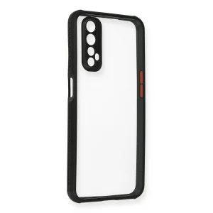 Realme 7 Kılıf Miami Şeffaf Silikon - Siyah