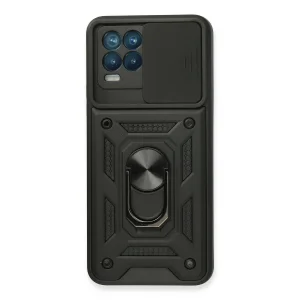 Realme 8 Kılıf Pars Lens Yüzüklü Silikon - Siyah