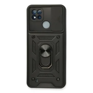 Realme C11 2021 Kılıf Pars Lens Yüzüklü Silikon - Siyah