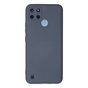 Realme C25y Kılıf Nano İçi Kadife Silikon - Gri
