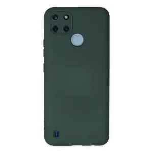 Realme C25y Kılıf Nano İçi Kadife Silikon - Koyu Yeşil
