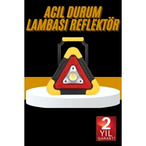 Reflektör Işıklı Ikaz Lambası Şarjlı Çok Fonksiyonlu Işıklı Üçgen Reflektör