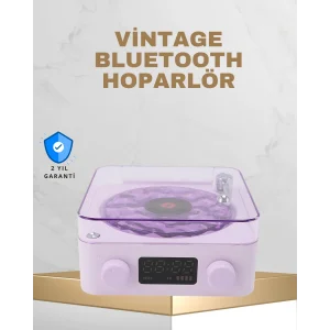 Retro Pikap Tasarımlı Bluetooth Hoparlör – Projektörlü Şarjlı Lamba