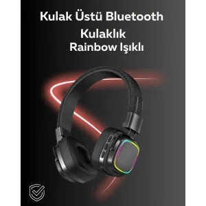RGB Işıklı Katlanabilir Bluetooth 5.3 Kulak Üstü Kulaklık