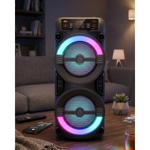 RGB Işıklı Taşınabilir Bluetooth Hoparlör Güçlü Stereo Ses