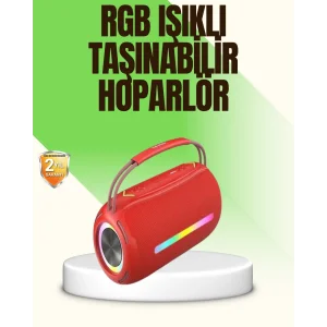 RGB LED Işıklı 20W Taşınabilir Bluetooth Hoparlör IPX6 Suya Dayanıklı