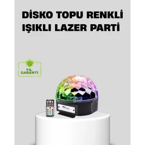 Ritim Hassasiyetli Bluetooth Hoparlörlü Disko Işığı Döner LED Efektli