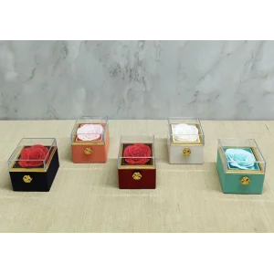 Romantik  Gül Yüzük Kutusu Kare Alk5008