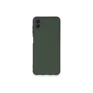 Samsung Galaxy A04 Kılıf Nano İçi Kadife Silikon - Koyu Yeşil