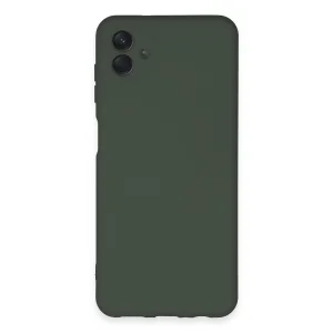 Samsung Galaxy A04e Kılıf Nano İçi Kadife Silikon - Koyu Yeşil