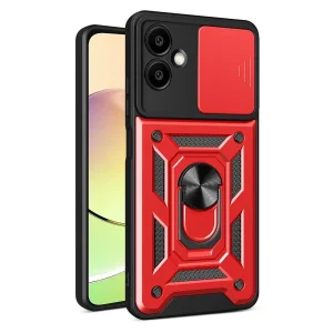 Samsung Galaxy A07 4g Pars Lens Yüzüklü Silikon - Kırmızı