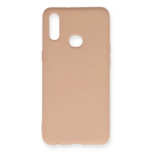 Samsung Galaxy A10s Kılıf Nano İçi Kadife Silikon - Pudra