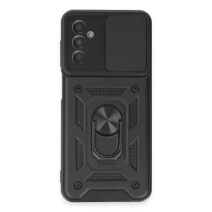 Samsung Galaxy A14 4g Kılıf Pars Lens Yüzüklü Silikon - Siyah