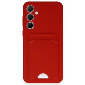 Samsung Galaxy A35 5g Kılıf Kelvin Kartvizitli Silikon - Kırmızı