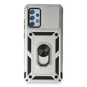 Samsung Galaxy A53 5g Kılıf Pars Lens Yüzüklü Silikon - Gümüş