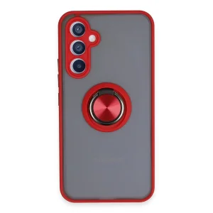 Samsung Galaxy A54 5g Kılıf Montreal Yüzüklü Silikon Kapak - Kırmızı