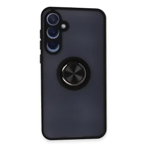 Samsung Galaxy A55 5g Kılıf Montreal Yüzüklü Silikon Kapak - Siyah