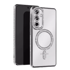 Samsung Galaxy A56 Joke Simli Magneticsafe Kılıf - Gümüş