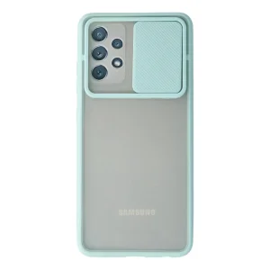 Samsung Galaxy A72 Kılıf Palm Buzlu Kamera Sürgülü Silikon - Turkuaz
