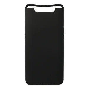 Samsung Galaxy A80 Kılıf Nano İçi Kadife Silikon - Siyah