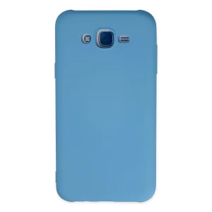 Samsung Galaxy J7 Kılıf Nano İçi Kadife Silikon - Mavi