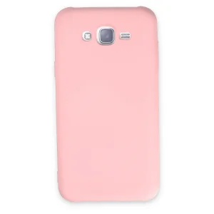 Samsung Galaxy J7 Kılıf Nano İçi Kadife Silikon - Pudra