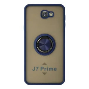 Samsung Galaxy J7 Prime Kılıf Montreal Yüzüklü Silikon Kapak - Lacivert
