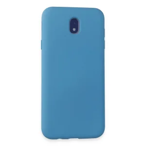 Samsung Galaxy J7 Pro / J730 Kılıf Nano İçi Kadife Silikon - Mavi