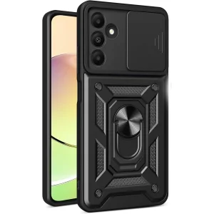 Samsung Galaxy M15 Kılıf Pars Lens Yüzüklü Silikon - Siyah