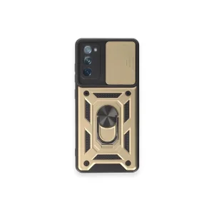 Samsung Galaxy S20 Fe Kılıf Pars Lens Yüzüklü Silikon - Gold