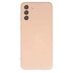 Samsung Galaxy S21 Plus Kılıf Nano İçi Kadife Silikon - Pudra