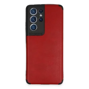 Samsung Galaxy S21 Ultra Kılıf Loop Deri Silikon - Kırmızı