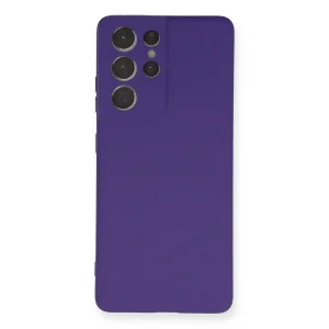 Samsung Galaxy S21 Ultra Kılıf Nano İçi Kadife Silikon - Mor