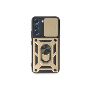 Samsung Galaxy S23 Fe Kılıf Pars Lens Yüzüklü Silikon - Gold