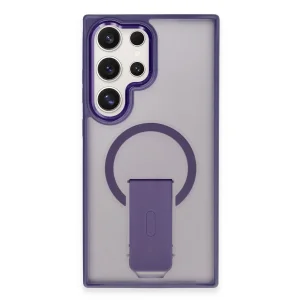 Samsung Galaxy S23 Ultra Tork Magsafe Standlı Kapak - Derin Mor