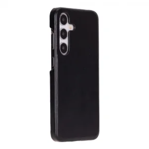 Samsung Galaxy S25 Plus Uyumlu, Hakiki Deri, El Yapımı Arka Kapak, Kömür Siyah