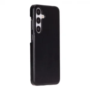 Samsung Galaxy S25 Uyumlu, Hakiki Deri, El Yapımı Arka Kapak, Kömür Siyah