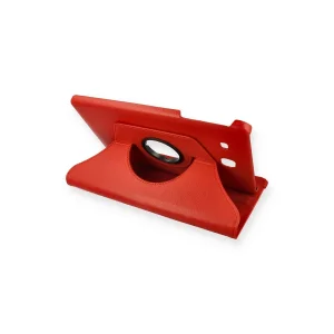 Samsung Galaxy T560 Tab E 9.7 Kılıf 360 Tablet Deri Kılıf - Kırmızı