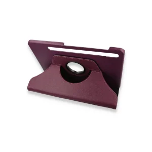 Samsung Galaxy X800 Tab S8 Plus 12.4 Kılıf 360 Tablet Deri Kılıf - Mürdüm